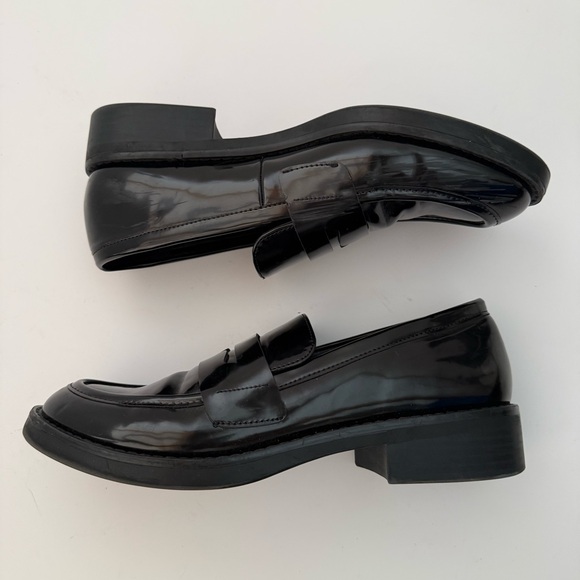 Madden Girl Shoes - Madden Girl Black Patent Chunky Loafers G Hatch Style Size 7.5 Y2K Academia